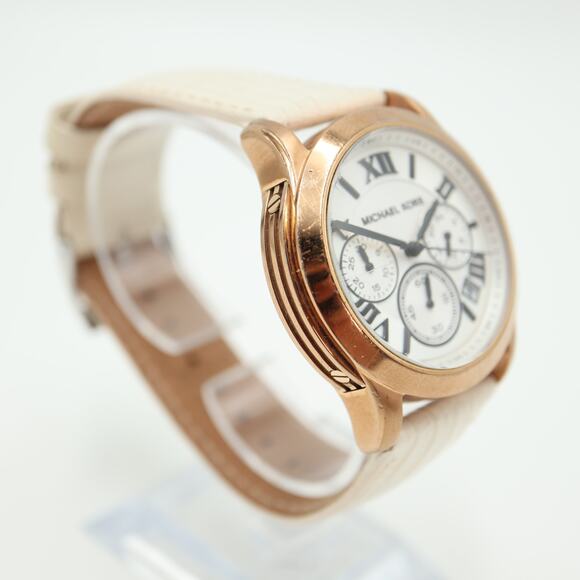 Michael Kors Cooper Chronograph Watch 40mm Rose Gold Tone Roman w New Battery main image 9